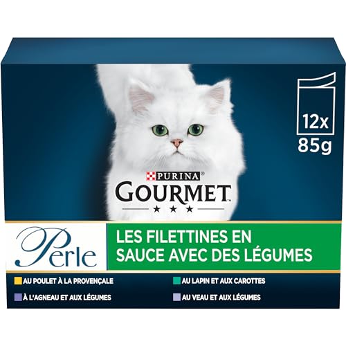 Gourmet Perle Katzenfutter, Mahlzeiten für erwachsene Katzen, 4 x 85 g, Größe & Geschmack wählbar – 12 Stück (48 Frischebeutel) von Gourmet