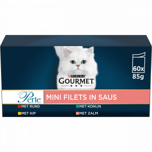 Gourmet Perle Mini Filets in Sauce Katzen-Nassfutter Multipackung 85 g) 2 x (60 x 85 g) von Gourmet