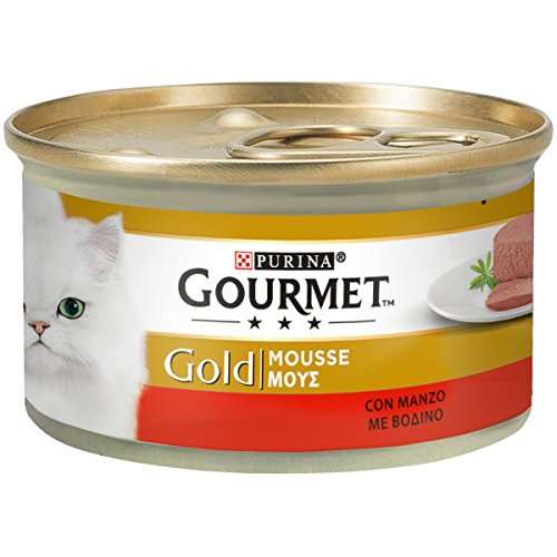 Gourmet Purina Gold Katzenfutter Nassfutter, Rindfleisch - 24 Dosen à 85 g (24 x 85 g) von Gourmet