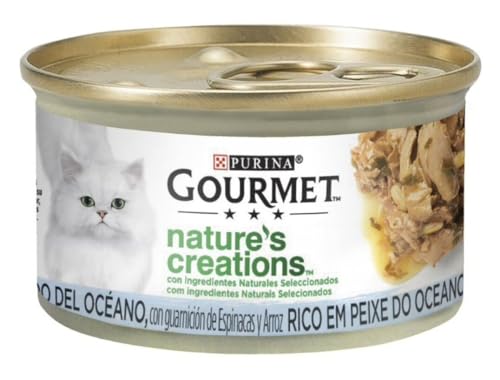 Gourmet Purina Nature's Creations Natürliches Nassfutter für Katzen mit Meeresfisch, 24 Dosen à 85 g von Gourmet