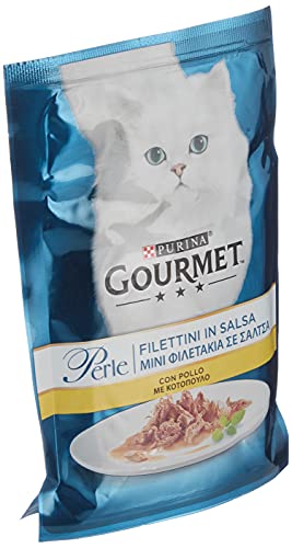 Gourmet Purina Perle Nassfutter für Katzen Hähnchenfilets in Sauce - 24 Beutel à 85g von Gourmet
