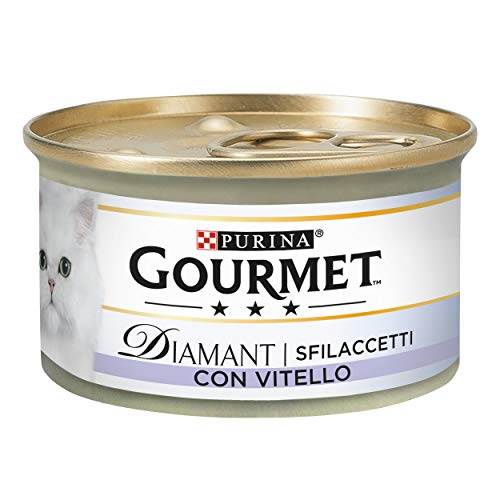 Gourmet Diamant Nassfutter für ausgewachsene Katzen Filets mit Kalb 24 Dosen à 85 g von Gourmet