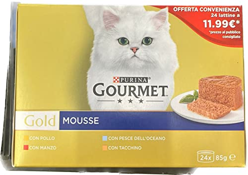 PURINA Gourmet Gold Mousse Multi 24 Dosen Von 85Gr Nassfutter Für Katzen von Gourmet