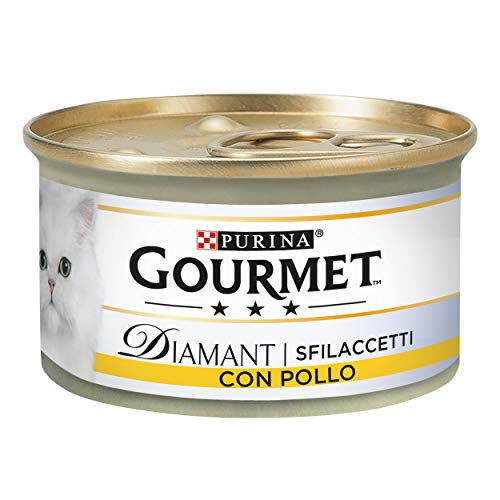 Purina Gourmet Diamant Feuchtigkeitskatzen-Schnuller mit feinem Huhn, 24 Dosen à 85 g (Packungsgröße: 24 x 85 g) von Gourmet