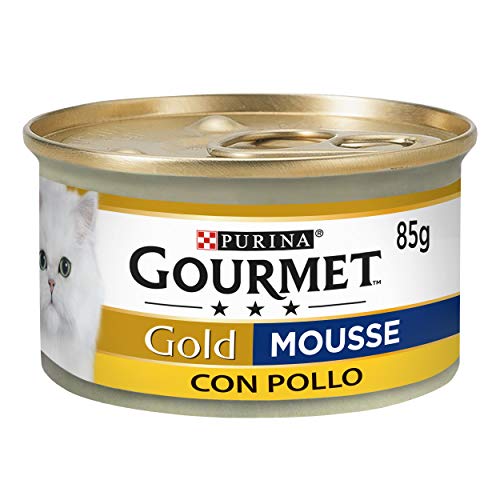 Purina Gourmet Gold, Katzennahrung, Mousse mit Huhn, Packung mit 24 Dosen mit jeweils 85 g von Gourmet