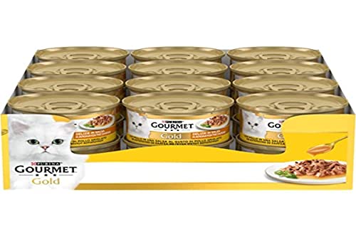 Purina Gourmet Gold Delizie in Sauce, Nassfutter für Katzen mit Huhn, 24 Dosen à 85 g von Gourmet