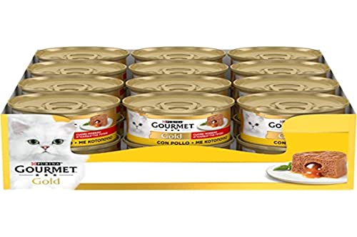 Purina Gourmet Gold Herz weich feucht Katze mit Huhn - 24 Dosen zu je 85g (24x85g) von Gourmet