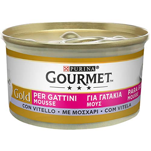 Purina Gourmet Gold Mousse für Kätzchen mit Kalbfleisch, 24 Dosen à 85 g von Gourmet