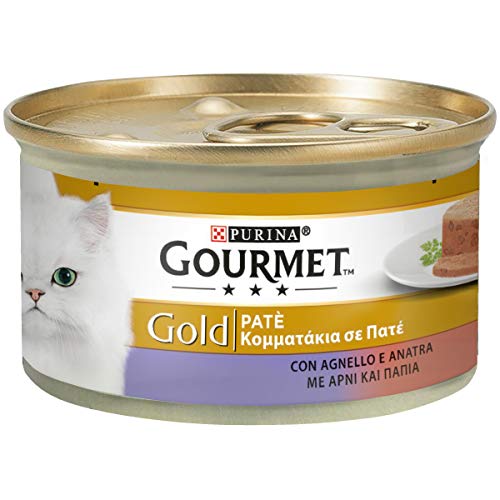 Purina Gourmet Gold Pastete Feuchte Katze Lamm und Ente, 24 Dosen à 85 g von Gourmet