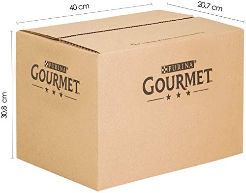 Purina Gourmet Goldwürfel in Sauce, Nassfutter für Katzen mit Rind, Lachs und Huhn, Truthahn und Ente, Huhn und Leber, 96 Dosen à 85 g von Gourmet