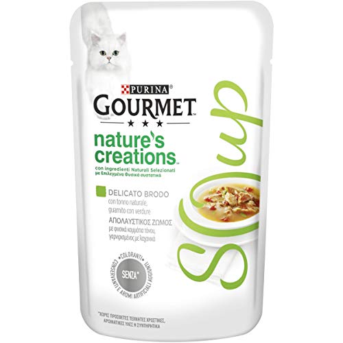 Purina Gourmet Nature's Creations Soup Feuchte Katzen mit natürlichem Thunfisch und Gemüse, 32 Beutel à 40 g Ciacuna von Gourmet