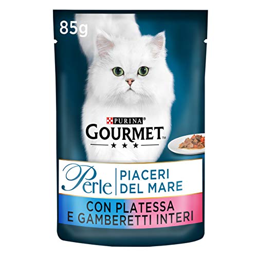 Purina Gourmet Perlen für Meeresfreude, feuchte Lebensmittel für Katzen mit Platessa und Innenknöpfe, 24 Beutel à 85 g von Gourmet