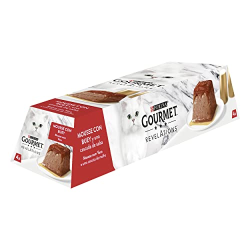 Gourmet Purina Revelations Mousse mit Sauce, Nassfutter für Ochsenkatzen, 6 Packungen mit 4 Pyramiden, 57 g - 24 von Gourmet