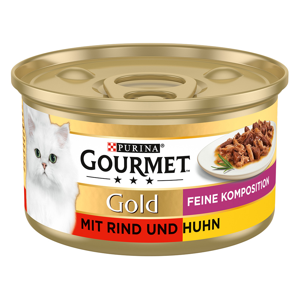 Sparpaket Gourmet Gold Feine Komposition 48 x 85 g - Rind & Huhn von Gourmet