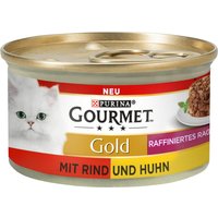 Sparpaket Gourmet Gold Raffiniertes Ragout 48 x 85 g - Rind und Huhn Duo von Gourmet