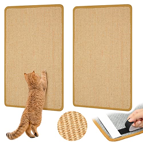 Graciadeco 2 Sisal Teppich Katzen Kratzbrett Wand, 60 x 40cm kratzmatte Katze katzengras fertig gewachsen katzenteppich kratzecke für Katzen von Graciadeco