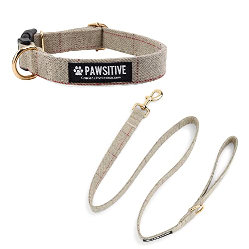 Pawsitive Hundehalsband-Set aus Wolle (groß, beige) von Gracie To The Rescue