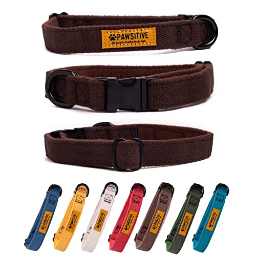 Pawsitive Hundehalsband aus Hanf, besonders weich, hypoallergen, ideal für kleine, mittelgroße und große Hunde, Schlammbraun von Gracie To The Rescue