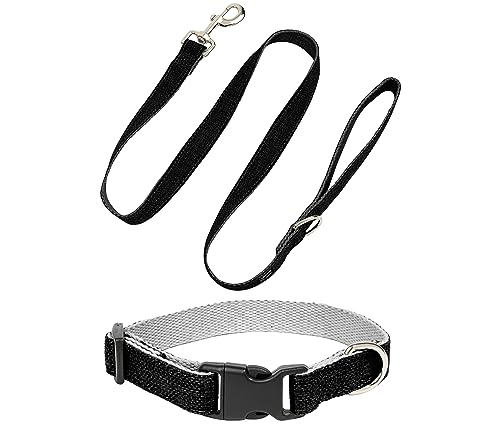 Pawsitive Hundehalsband aus Hanf, hypoallergen, tolles Hundehalsband für empfindliche Haut, weiches Halsband für Hunde, weiches Bio-Hundehalsband, umweltfreundlich (Medium, Schwarz Set) von Gracie To The Rescue