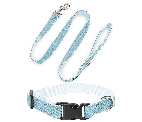 Pawsitive Hundehalsband aus Hanf - Hypoallergenes Hundehalsband, tolles Hundehalsband für empfindliche Haut, weiches Halsband für Hunde, weiches Bio-Hundehalsband, umweltfreundlich (Medium, hellblaues von Gracie To The Rescue