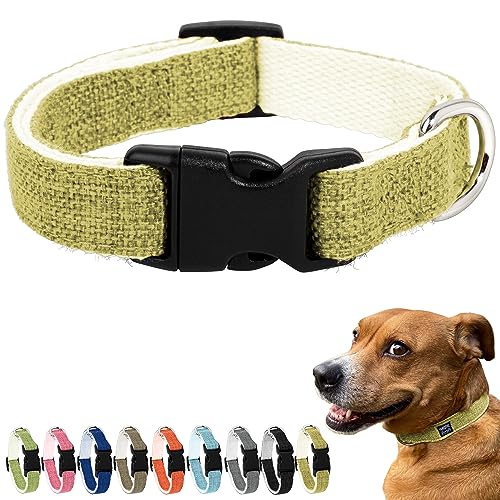 Pawsitive Hanfhalsband - Hypoallergen, weiches Bio-Halsband für Hunde mit empfindlicher Haut (klein, gelb) von Gracie To The Rescue