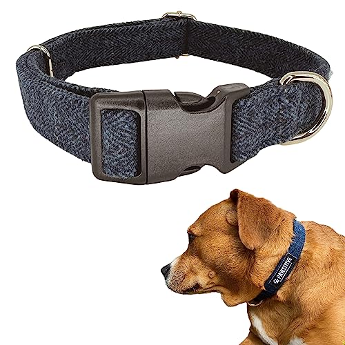 Pawsitive Wolle Hundehalsband - Hypoallergenes Hundehalsband, Tolles Hundehalsband für empfindliche Haut, Weiches Halsband für Hunde, Weiches Bio-Hundehalsband Umweltfreundlich (Klein, Blau) von Gracie To The Rescue