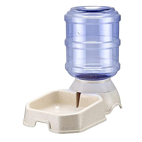 Gralara Automatischer Futterspender für Katzen Und Hunde, Wassernapf, Automatischer Futterspender, Futterspender, Trinkbrunnen, Beige, Wasserspender von Gralara