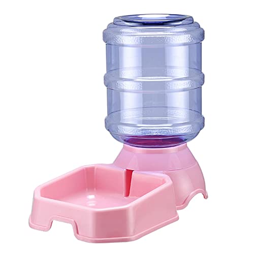 Gralara Automatischer Futterspender für Katzen Und Hunde, Wassernapf, Automatischer Futterspender, Futterspender, Trinkbrunnen, Rosa, Wasserspender von Gralara