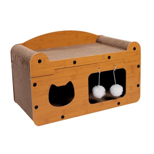 Gralara Cat Corrugated House Lounge Bett für Innenkatzen Kitty Kratzer Pad House House House von Gralara