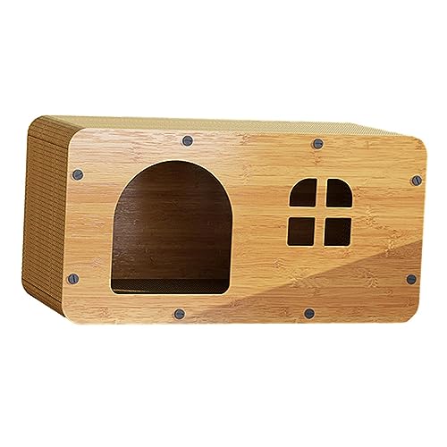 Gralara Cat Scratcher Lounge, Wellpappe, Kratzbrett, Spielzeug, Möbelschutz, Langlebig, Rechteckig, Vielseitig, Recycelbar, Zum Krallenschleifen von Kätzchen, 55x29x28cm von Gralara