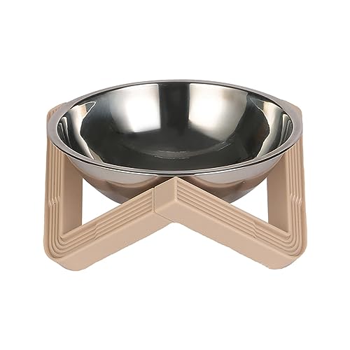 Gralara Erhöhter Katzennapf, Erhöhter, Haustier Futternapf, Kätzchen Wasserfutternapf, Einzelner Katzennapf für Welpen, Kleine Mittelgroße Hunde, Katzen, Steel Bowl Aprikose von Gralara