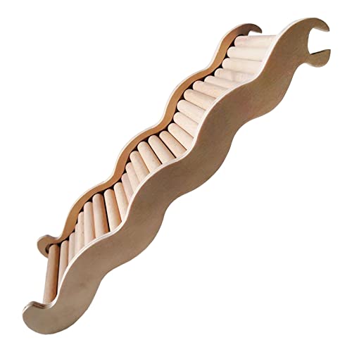 Gralara Hamster Treppe, Geschenk Übungsspielzeug Holz Dekorativer Käfig Zubehör Plattform Treppensteigen Vogel Eichhörnchen Papageien Aktivitätstraining, L von Gralara