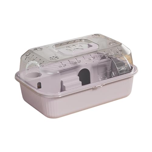 Gralara Hamsterkäfig, Hamsterhaus, Wasserflasche, Tragbar mit Griffdesign, Haustiertransportbox für Kleintiere, Meerschweinchen, Sky Coud Grey von Gralara