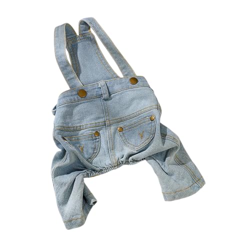 Gralara Hund Denim Jumpsuit Welpe Jeans Kleine Urlaub Party Kostüm Outfits Welpe Cowboy Kostüme Hundekleidung für Foto -Requisiten, Xs von Gralara