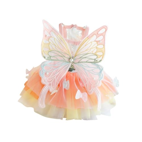 Gralara Hunde Prinzessin Kleid Schmetterling Kostüm Welpen Kleid Haustier Hunde Prinzessin Kleidung für Party, XL von Gralara