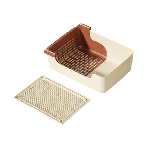 Gralara Hundetoilette, Welpentraining, Töpfchen, geräumige Katzentoilette, Töpfchen-Eckstreu für Innenkatzen und andere Haustiere, Beige mit Matte von Gralara