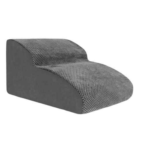 Gralara Hundetreppe, 2-stufig, Sofa-/Bett-Zugang, Haustier-Klettertreppe für Sofa, Hochbett, Innenbereich, GRAU von Gralara