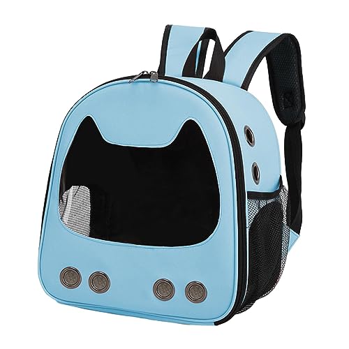 Gralara Katzen Rucksack, Haustier Transporttasche, Langlebig, Tragbar, mit Belüftung, Kitty, Faltbar, Haustier Tragetasche für Spaziergänge, Reisen, Camping, Blau von Gralara