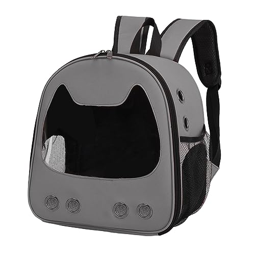 Gralara Katzen Rucksack, Haustier Transporttasche, Langlebig, Tragbar, mit Belüftung, Kitty, Faltbar, Haustier Tragetasche für Spaziergänge, Reisen, Camping, GRAU von Gralara