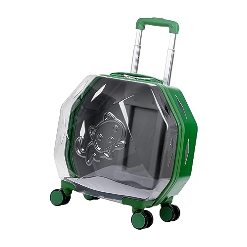 Gralara Katzen Trolley mit Leisen Rädern, Hundetransporter, Atmungsaktive Tragetasche, für Welpen, Hunderucksack, Haustiertransporter Rucksack für Reisen, Wan, Durchscheinendes Grün von Gralara