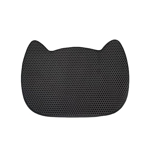 Gralara Katzenstreu Matte, Doppellagig, Katzenstreu Pad, Katzenstreu Pad, Kitty Hausteppich, Schwarz von Gralara