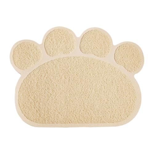 Gralara Katzentoiletten-Matte, Haustier-Fütterungsmatte, Futternapf-Pad, multifunktionales Futter-Tischset, Katzennapf-Matte für kleine Welpen, kleine Tiere, Beige von Gralara