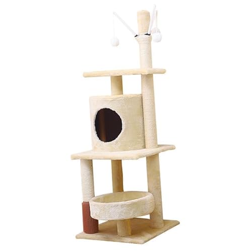 Gralara Kletterbaum für Katzen, Kletterturm, mehrstöckiges, mehrschichtiges Katzenhaus mit Kratzbaum für Hauskatzen, Sitzstange zum Klettern für Kätzchen von Gralara