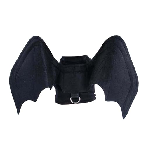 Gralara Kostüm Halloween Haustier Flügel Cosplay Bekleidung Body Haustier Cosplay Kostüm für Welpen Mittelgroße Hunde Party Dekor, Schwarz S von Gralara