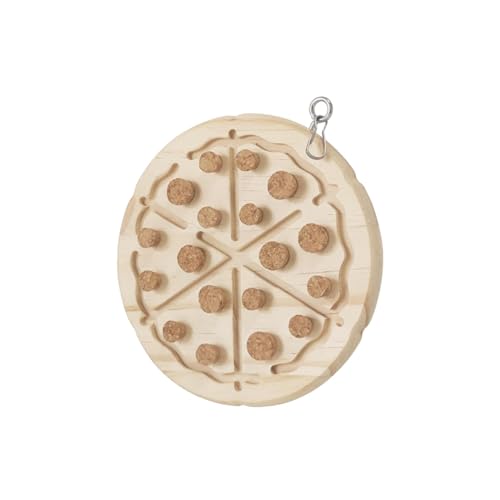 Gralara Papagei Kauen Stopper Spielzeug Kork Spiel Vogel Futter Spielzeug Holz Block Spielzeug für Nymphensittiche Kleine Und Mittlere Vögel, Pizza von Gralara