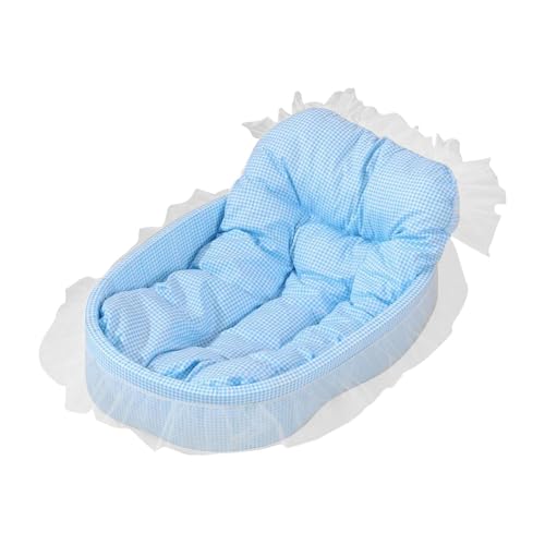 Gralara Prinzessin Katzenbett Haustierbett Niedlich Anti Slip Bottom Waschbar Warm Bequem Hundekissen Bett, Blau von Gralara