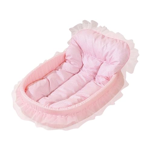 Gralara Prinzessin Katzenbett Haustierbett Niedlich Anti Slip Bottom Waschbar Warm Bequem Hundekissen Bett, ROSA von Gralara