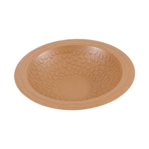 Gralara Reptilienbadet Pool Turtle Water Bowl Schildkröte Wasserschale Terrariumschüssel Teller für Schildkröten, Bräunlich gelb von Gralara