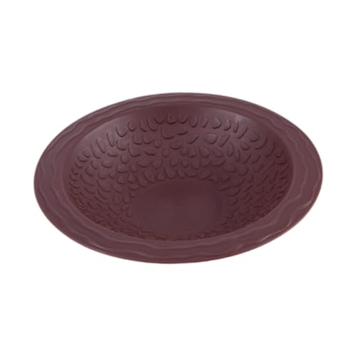 Gralara Reptilienbadet Pool Turtle Water Bowl Schildkröte Wasserschale Terrariumschüssel Teller für Schildkröten, Bräunlich rot von Gralara