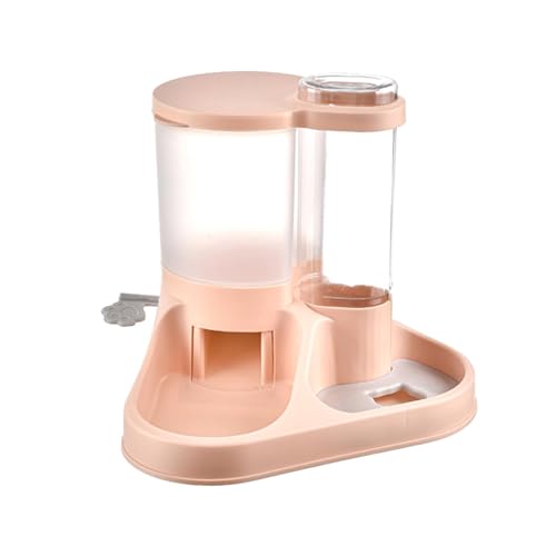 Gralara Tierfutter- und Wasserspender-Set, Futterspender für Haustiere, Tränke, Glatte Oberfläche, Rutschfester Boden, großes Fassungsvermögen, integriert für, ROSA von Gralara